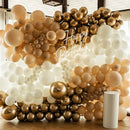 RUBFAC 129pcs Light Brown Balloons Different Sizes 18 12 10 5 Inch Latex Tan Balloon Kit for Birthday Party Baby Shower Wedding Anniversary Decoration by TinyTreasures Baby Boutique