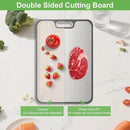2IN1 Titanium Cutting Boards for Kitchen,Metal Cutting Boards With Pure Titanium and Wheat Straw PP,Double Sided Chopping Board with Juice Groove Dishwasher Safe Easy to Clean Non Toxic 15"X10" by CozyNest Decor