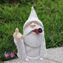 MINICAR 8'' H Funny Middle Finger Gnomes Statues Outdoor Decor, Naughty Smoking Wizard Sculptures Garden Yard Lawn Decorations, Unique Paintable Gifts by GreenHaven Gardens