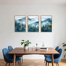 Celestdeco Blue Ridge Mountains Forest Framed Canvas Wall Art Set, Natural Landscape Wall Decor, Green Pine Trees Wall Painting, Woodland Artworks for Living Room, Bedroom, Dining Room - 24"x36"x3 by CozyNest Decor
