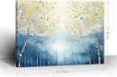 amatop Abstract Tree of Life Wall Art– Modern Blue Yellow Picture Forest Birch Mountain Canvas Print Minimalist Landscape Small Nature Artwork for Bathroom Bedroom Office Decor,16x12 Inch by CozyNest Decor