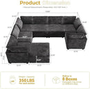 HOOOWOOO Modular Sectional Sofa,8 Pieces Sectional Couches for Living Room,131X98 G Shaped Cloud Couch with Ottoman Chaise Set(Gray Velvet Corduroy) by CozyNest Decor