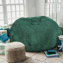 Bean Bag Chairs with Faux Rabbit Fur Cover, 4 ft Giant Memory Foam Bean Bag Chairs for Adults/Teens with Filling,Ultra Soft Faux Fur Fabric, Round Fluffy Sofa for Living Room Bedroom College Dorm by TinyTreasures Baby Boutique