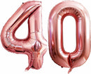 GOER Number 40 Balloons for 40th Birthday Party Decorations,42 Inch Jumbo Foil Helium Balloons for 40th Anniversary (Rose Gold) by TinyTreasures Baby Boutique