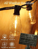100 FT Solar String Lights Outdoor Waterproof with Remote & USB Port, Solar Power Patio Hanging Lights with Dimmer, Shatterproof LED Edison Bulb Outdoor String Lights for Outside Cafe Yard Fence by CozyNest Decor