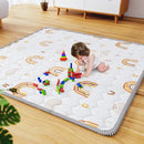 Boho Rainbow Baby Play Mat 50" X 50" Playpen Mat Thicken One-Piece Baby Crawling Mat Non-Slip Cushioned Baby Floor Mat Activity Playmats for Infants, Babies, Toddlers (50X50, Letters+Number) by TinyTreasures Baby Boutique