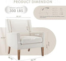 COLAMY Modern Wingback Living Room Chair, Upholstered Fabric Accent Armchair, Single Sofa Chair with Lounge Seat and Wood Legs for Office/Bedroom/Reading Spaces, Beige by CozyNest Decor