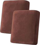 H.VERSAILTEX Velvet Stretch Couch Cushion Cover Plush Cushion Slipcover for Chair Loveseat Sofa Cushion Furniture Protector Seat Cushion Sofa Cover (2 Piece Medium Sofa Cushion Covers, Burnt Brick) by CozyNest Decor