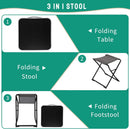 SUNNYFEEL 3 in 1 Folding Camping Table and Stool, Footrest, Lightweight Up to 300 LBS, Easy to Carry, Portable Camp Stool for Beach, Fishing, Trip, Picnic, Lawn, Concert Outdoor by GreenHaven Gardens