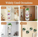 4 Tier Hanging Fruit Basket for Kitchen, 4 Pack Detachable Cotton Crocheted Wall Hanging Baskets Shelf Over Door Organizer for Fruit Veggie Plant, Hanging Storage Basket for Bathroom Bedroom(Beige) by CozyNest Decor