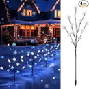 Brightown Snowflake Pathway Lights, 4 Packs Christmas Yard Lights, Small Christmas Tree with Lights, Christmas Lights Outdoor Yard Decorations, Blue and White by GreenHaven Gardens