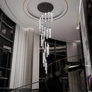 H150'' Modern Chandelier Modern Led Chandeliers Foyer Chandelier Stairs Large Chandelier Adjustable Black Chandeliers Pendant Lighting Fixture Hanging Ceiling Light by CozyNest Decor