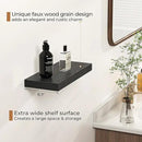 Fun Memories Floating Shelves - 16 Inch Rustic Black Wall Shelf - Wall Mounted Shelves for Wall Decor Storage - Wooden Shelves with Invisible Brackets for Living Room, Bedroom, Kitchen, 2 Pack by CozyNest Decor