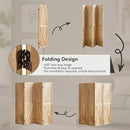 4 Panel Pegboard Wood Room Divider, 5.6Ft Pegboard Display Folding Privacy Screens, Peg Board Display Freestanding for Trade Show Craft Show Home Wall Organizer, Light Brown by CozyNest Decor