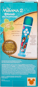 eKids Moana 2 Karaoke Microphone for Kids, Bluetooth Microphone Includes Built-in Music and Light Show, Designed for Fans of Moana Toys by TinyTreasures Baby Boutique
