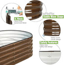 SnugNiture Galvanized Raised Garden Bed, 6x3x1.5ft Oval Metal Planter Box for Planting Outdoor Plants Vegetables by GreenHaven Gardens
