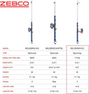 Zebco Wilder Fishing Reel and Rod Combo, 4'3" Durable Fiberglass Rod with Built-In Carabiner, Patented No-Tangle Reel, Pre-Spooled with 6-Pound Zebco Cajun Fishing Line, Blue/Orange by TinyTreasures Baby Boutique