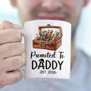 Customized Promoted To Daddy Ceramic Coffee Mug Gift For Daddy Grandpa Father EST 2026, Personalized Dad Accent Mug With Name & Year, First Time Dad White Coffee Cup, Future Papa Travel Mug 11Oz 15Oz by TinyTreasures Baby Boutique