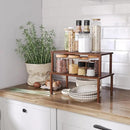 Cabinet Organizer Shelf(Set of 2),Kitchen Counter Shelves,Bamboo Spice Rack Countertop and Cabinet,Stackable Expandable,Large(Brown) by CozyNest Decor