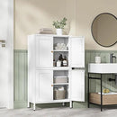 Letaya Storage Cabinet with Doors and Shelves,Small Freestanding Bathroom Floor Metal Cabinets -White by CozyNest Decor