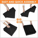 6 Pack Sock Underwear Drawer Organizer Dividers, 58 Cell Foldable Fabric Dresser Closet Organizers and Storage Bins for Clothing, Baby Clothes, Bra, Panty, Scarf, Ties (Black) by CozyNest Decor