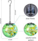 VCUTEKA Solar Hanging Lanterns, Outdoor Glass Gazing Ball Lights with Hook, Waterproof Energy-Efficient Solar Lanterns for Garden, Yard, Tree and Patio Decor, Green by GreenHaven Gardens