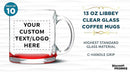 Custom Libbey Clear Glass Coffee Mugs 13 oz. Set of 10, Personalized Bulk Pack - Perfect for Coffee, Tea, Espresso, Hot Cocoa, Other Beverages - Red Bottom by TinyTreasures Baby Boutique