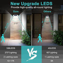 Solar Motion Lights Outdoor, [3 Modes/6 Pack/188 LED] 270° Wide Angle Lighting, Security Solar Powered Wall Lights, IP65 Waterproof Flood Lights for Fence Porch Yard Patio(White) by GreenHaven Gardens