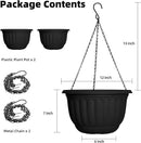 YIKUSH Planters for Outdoor Plants 2 Pack Black Plant Pots with Drainage Hole and Absorbing Tray Hanging Planters for Indoor Plants (12 inch, 3 Hooks) by GreenHaven Gardens