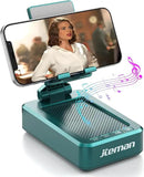 JTEMAN Cell Phone Stand with Wireless Bluetooth Speakers,Angle Adjustable Strong Pedestal Phone Stand for Desk,HD Sound and Bass Bluetooth Speaker Compatible with All Mobile Phones(Green) by GreenHaven Gardens