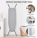 APEXCHASER Full Size Ironing Board with Iron Rest, Lightweight Iron Board with Height Adjustable, Extra Thick Heat-Resistant Cover with Padding, Heavy-Duty Sturdy Metal Legs, 43x13 Grey by CozyNest Decor