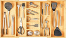 Umilife Extra Large Expandable Kitchen Drawer Organizer for Utensil and Junk, 19" Deep for Big Drawer, 19" to 33" Adjustable Bamboo Wood Drawer Divider, Cutlery Tray, Flatware Holder by CozyNest Decor