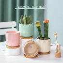 TAMAYKIM 4 Inch Cylinder Ceramic Boho Plant Pots with Drainage Hole and Saucer, Glazed Multicolor Flower Pots for Succulent, Snake Plant, Cactus and Herbs, Set of 4 (Plant Not Included) by GreenHaven Gardens