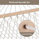 ANOW 2 Person Hammock with Spreader Bars, Rope Hammock with Pad for Outside, 450 LBS Weight Capacity, Light Brown by GreenHaven Gardens