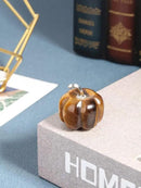 Jovivi Tiger Eye Crystal Pumpkin Figurine, 1.2" Mini Carved Gemstone Pumpkin Statue Decor Healing Stones Decorative Ornaments for Fall Harvest Thanksgiving Halloween Decorations Home Decor by CozyNest Decor