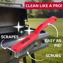 Chef Master Grill Brush & Scraper, Heavy Duty Plastic Handheld Grill Cleaning Brush, Scraper Head with Tough Wire Bristles Grill Brush for Grill Grates, Outdoor BBQ Grill & Grilling Accesories - 90044 by GreenHaven Gardens