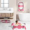 TPN Collapsible Baby Bathtub, Baby Bath Tub with Soft Cushion & Real-Time Thermometer, Baby Bathtub Infant to Toddler Tub (0-36 Months), Portable Newborn Travel Bath tub by TinyTreasures Baby Boutique