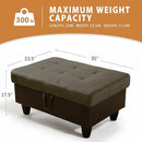 Ottoman Rectangular Storage Ottoman Bench, Flannel Footrest Stool Footstool with Lid for Living Room, Bedroom, Entryway, Taupe&Black, 35"x23.5"x17.5" by CozyNest Decor