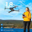 Drone with Camera, 1080P FPV Foldable Drone with Brushless Motor, One Key Take Off/Land, Altitude Hold, 360° Flip, Gravity Control, 2 Batteries, 3 Speeds Mini Drone for Kids Beginners by TinyTreasures Baby Boutique