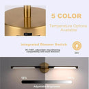 BONLICHT Bathroom Light Fixtures Over Mirror 24 Inch, 12W 350°Rotatable Dimmable 2700-5500K LED Wall Vanity Light Bar Black and Brushed Brass Modern Bathroom Vanity Lights picture and display lighting by CozyNest Decor