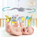 VZO Baby Crib Mobile with Music and Lights, Mobile for Crib with Remote Control, Rotation, Starlight Projection, Crib Toys for Babies Boys Girls Gray by TinyTreasures Baby Boutique