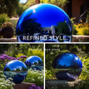 12 Inch Stainless Steel Gazing Globe,v2croft Hollow Ball Mirrored Surface Polished Shiny Sphere,Garden Stainless Steel Gazing Ball for Outdoor Lawn Pond Yard Ornament(Blue) by GreenHaven Gardens
