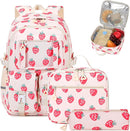 Backpack for Girls 3pcs Set Kids Backpack with Lunch Box Students Kawaii Book Bag for Elementary Primary Middle School Bags - Ita Backpack - Strawberry by TinyTreasures Baby Boutique
