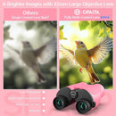 Compact Binoculars for Adults High Powered - OPAITA 20x32 Small Binoculars for Adults Kids with Low Light Vision for Hunting Cruise Ship Travel Concert Hiking Pink by TinyTreasures Baby Boutique