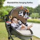 TUMAMA High Contrast Shapes Sets Baby Toys, Black and White Stroller Toy for Car Seat Baby Plush Rattles Rings Hanging Toy for 0 3 6 9 to 12 Months, Newborn,Toddlers,Infants (4 Packs) by TinyTreasures Baby Boutique