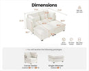 Oversized Modular Sofa, Extra Deep Cloud Chenille Sectional Couch with Ottoman Chaise, Fluffy Chenille 2 Seater Sofa Bed for Living Room, Villa (Sofa Bed 4 Seater, Chenille White) by CozyNest Decor