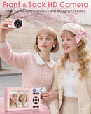Digital Camera with Front Rear Lens, Autofocus 64MP 4K Camera for Photography with 32GB Card, Portable Compact Point and Shoot Camera for Teens Adult Beginner with Metal Shell, 2000mAh Battery by TinyTreasures Baby Boutique