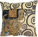 C Charlotte Home Furnishings Inc Lebensbaum Expectations Cushion Cover | Pure Cotton Decorative Cushion Case | Cushion Cover for Indoor Use | 17x17 Inch Cushion Cover for Living Room I By Gustav Klimt by CozyNest Decor