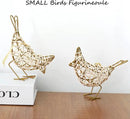 White Woven Bird Duo - Metal & Rattan Tabletop Sculptures, Modern Boho Decor with Detachable Memo Clips and Christmas Ornament (6x5.5x2.3in) by CozyNest Decor