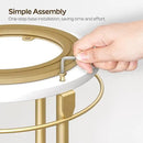 Lazy Susan Organizer, Rotating Spice Rack, 2 Tier Spice Turntable Organizer, Industrial Turntable Spice Holder, for Kitchen Countertop and Cabinet, Compact and Versatile, White and Gold SR22DW by CozyNest Decor